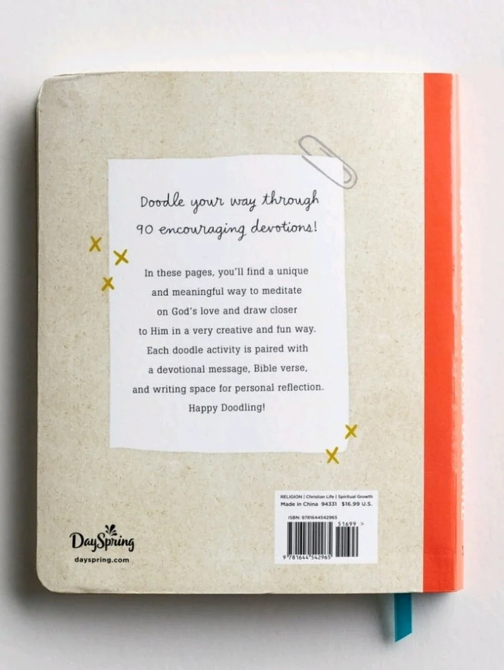 Hallmark The Devotional Doodle Journal - Tan Cover with Coral Spine New
